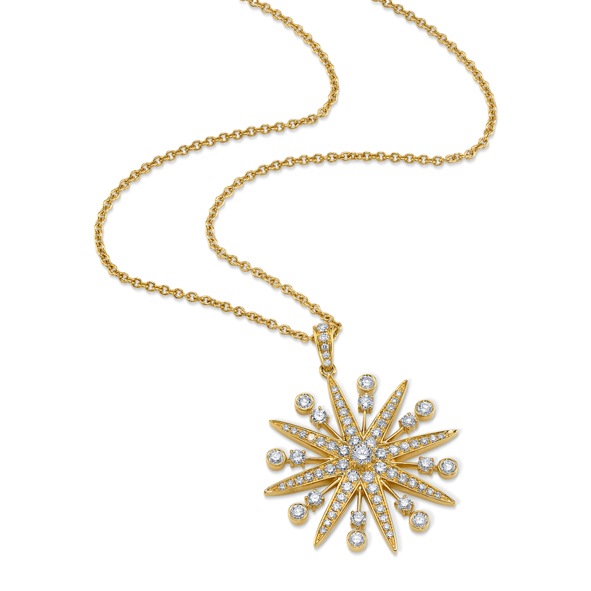 deBoulle Collection Starburst Diamond Adjustable Necklace in Yellow Gold