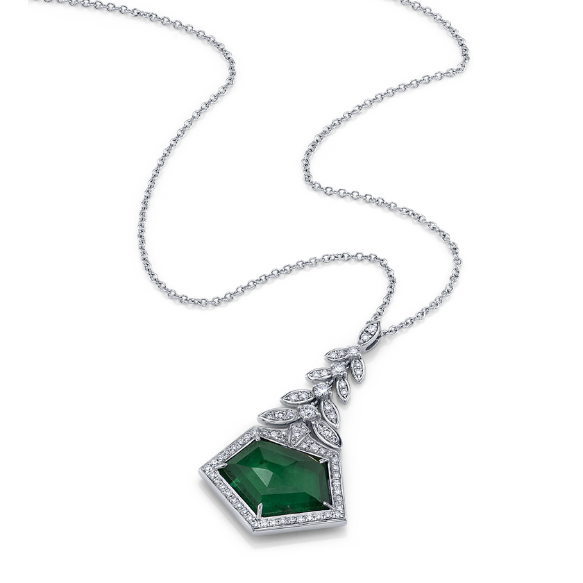 deBoulle High Jewelry Collection Sheaf Emerald Pendant