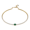 Oval Diamond and Emerald Choker Necklace