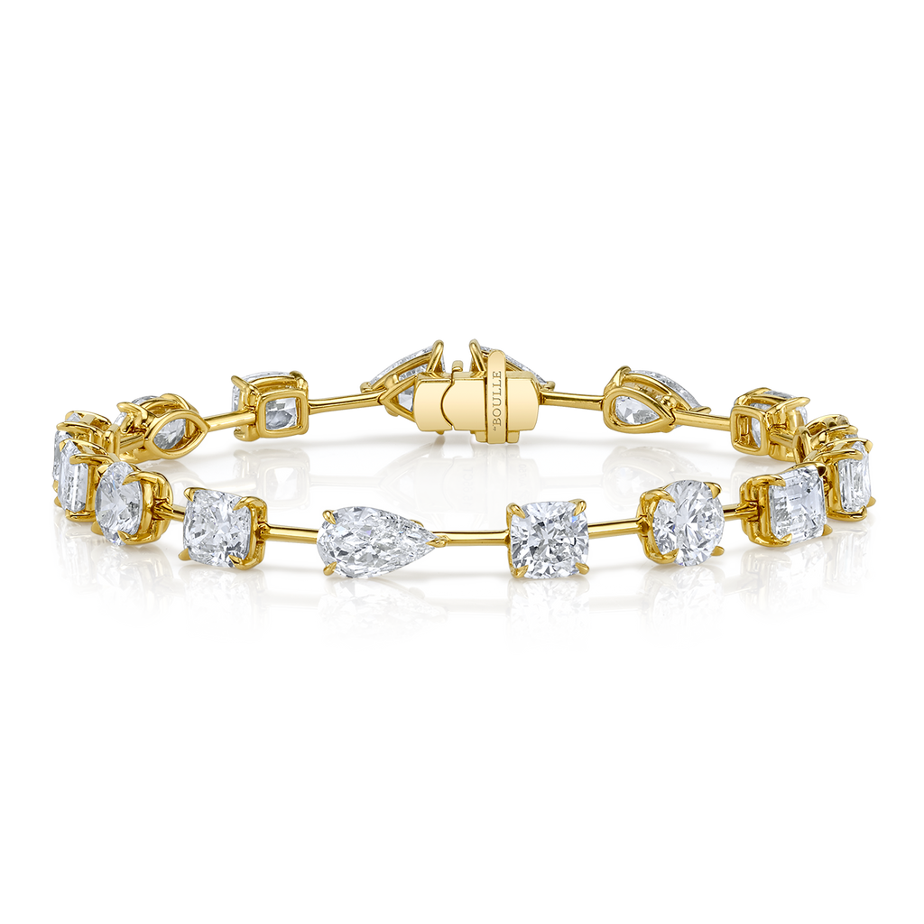 deBoulle High Jewelry Collection Multi Shaped Diamond Tennis Bracelet