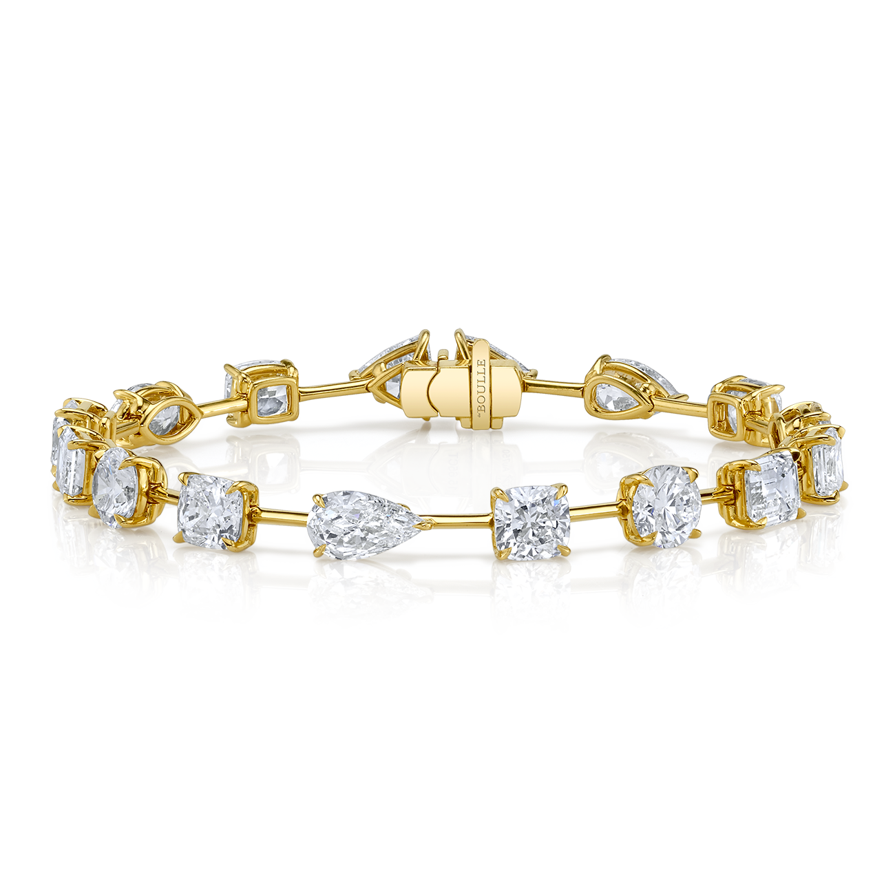deBoulle High Jewelry Collection Multi Shaped Diamond Tennis Bracelet
