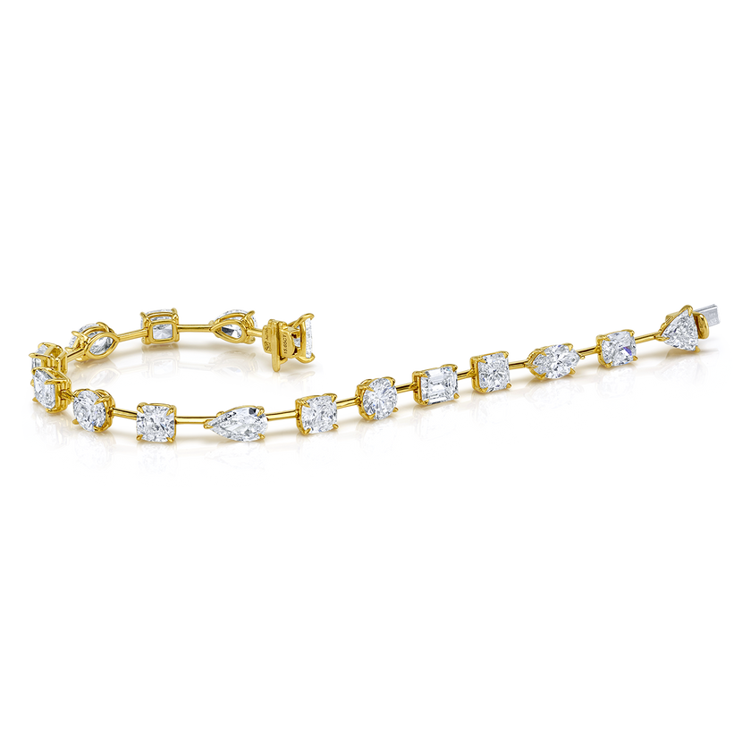 deBoulle High Jewelry Collection Multi Shaped Diamond Tennis Bracelet