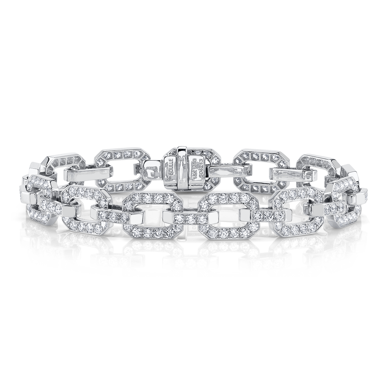 Linkedin Bracelet with Diamonds in White Gold