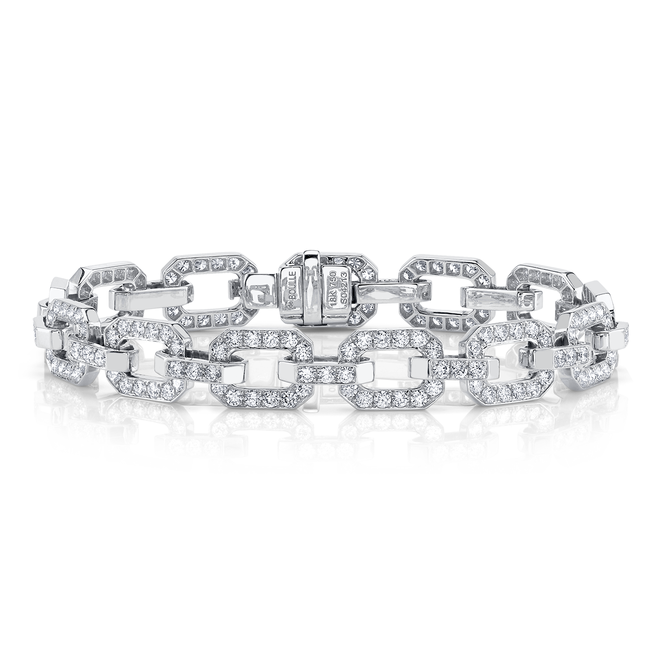 deBoulle Collection Linkedin Bracelet with Diamonds in White Gold