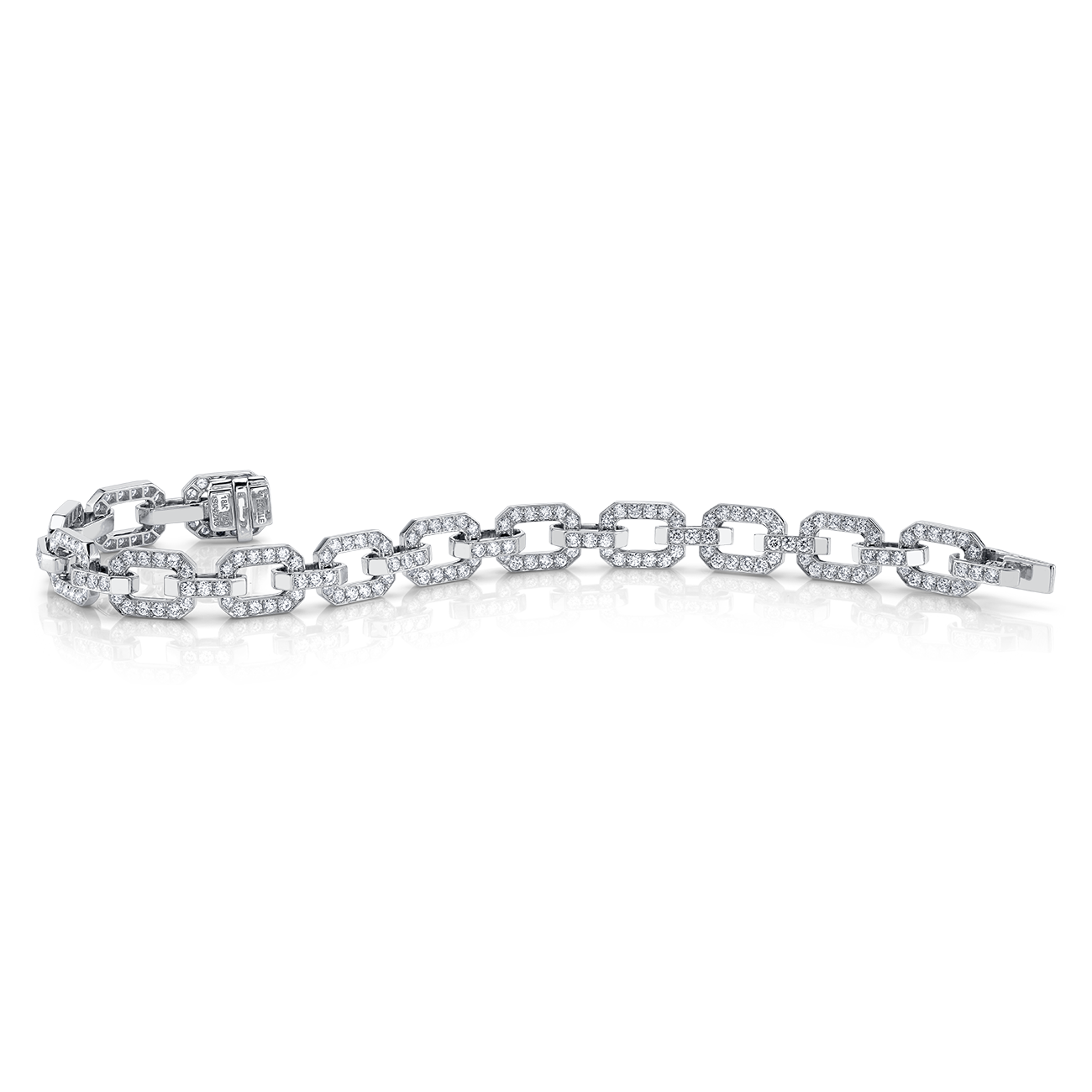 Linkedin Bracelet with Diamonds in White Gold