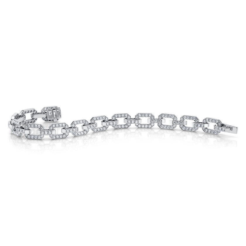 deBoulle Collection Linkedin Bracelet with Diamonds in White Gold