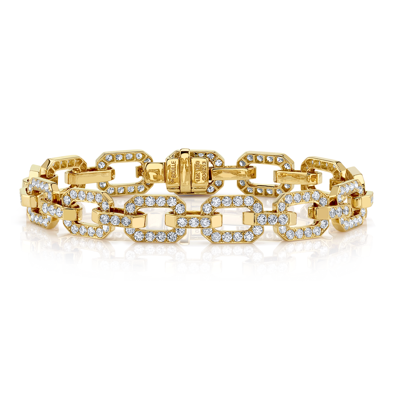 Linkedin Bracelet with Diamonds in White Gold