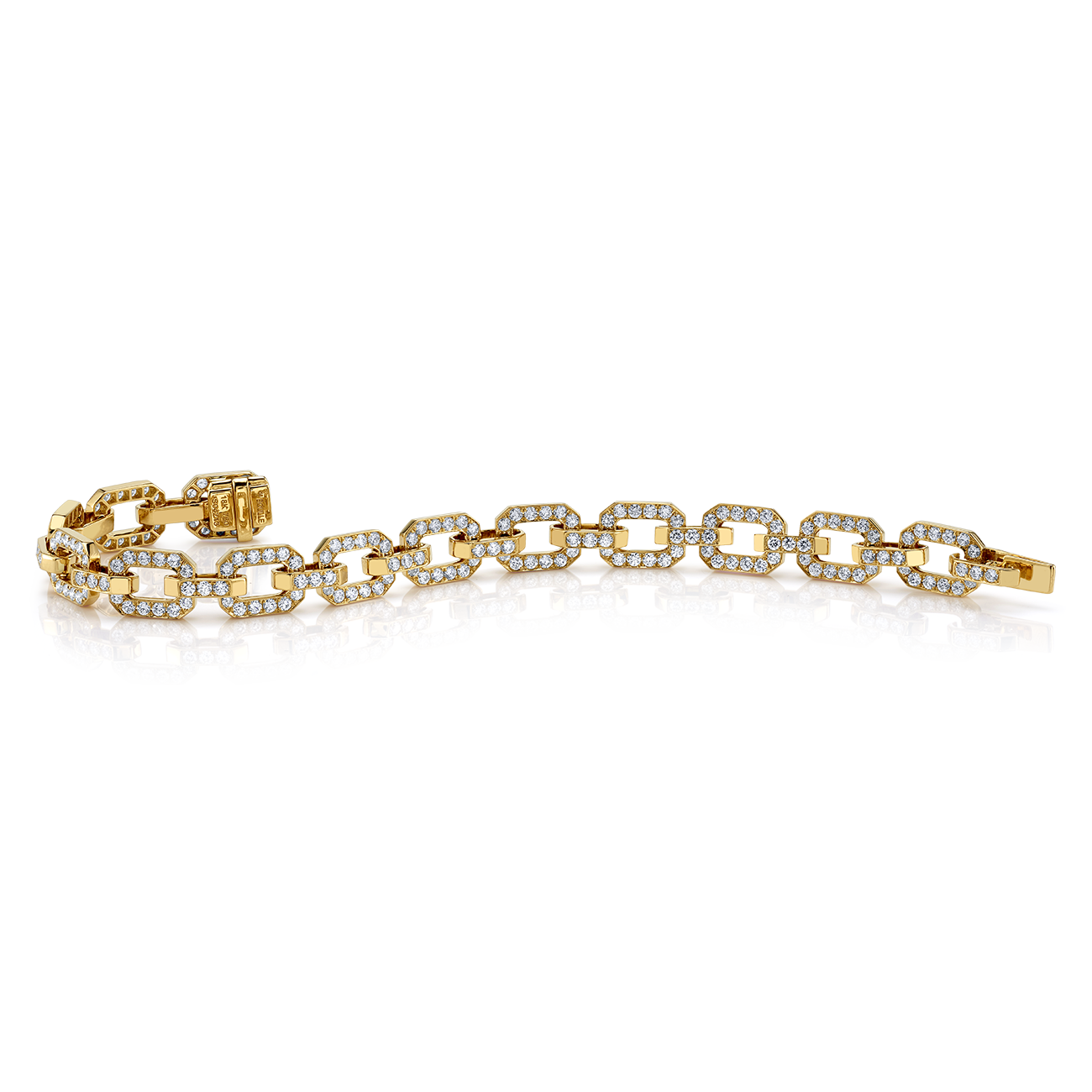 Linkedin Bracelet with Diamonds in White Gold