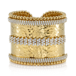 deBoulle Collection Hammered Yellow Gold Cuff