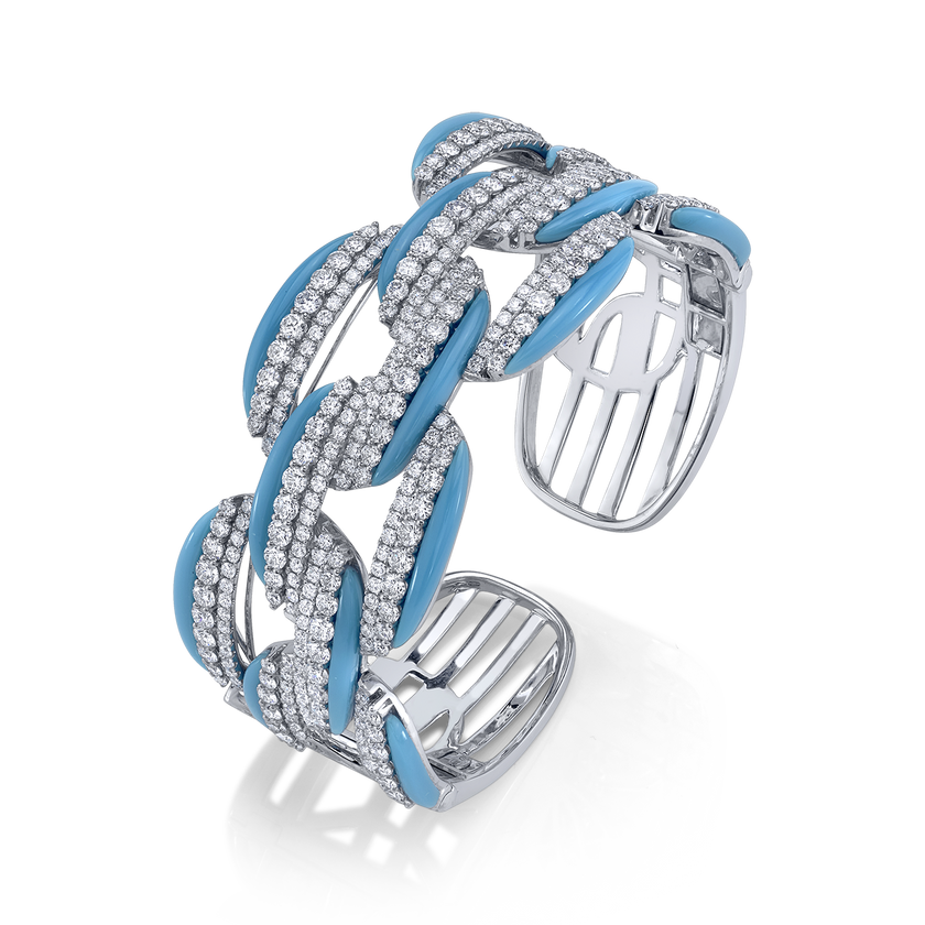 deBoulle Collection Diamond and Turquoise Bangle