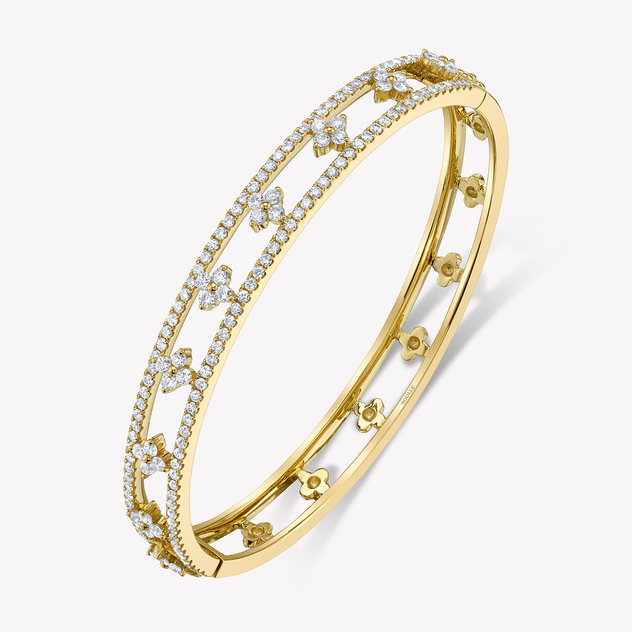 Fleur de Lis Bangle in Yellow Gold