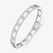 Fleur de Lis Bangle in White Gold