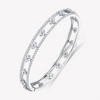 Fleur de Lis Bangle in White Gold