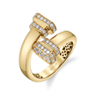 Signataire Open Bypass Ring Yellow Gold