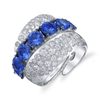 Three Row Sapphire and Diamond Ring