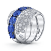 Three Row Sapphire and Diamond Ring