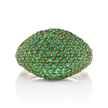 PavÃ© Domed Ring with Emeralds