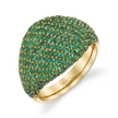 PavÃ© Domed Ring with Emeralds