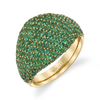 Pave Domed Ring with Emeralds