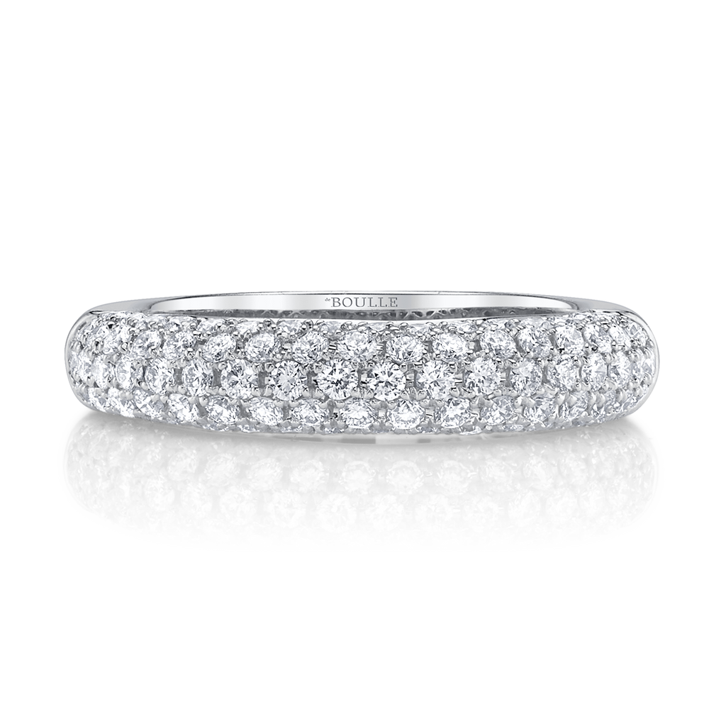 Posh Stackable Ring with Diamonds in White Gold