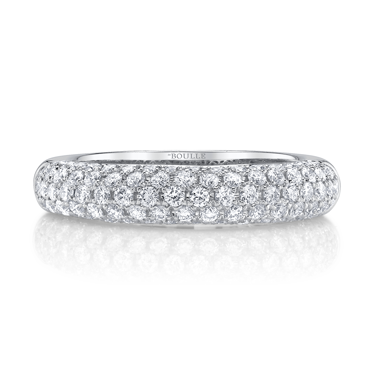 Posh Stackable Ring with Diamonds in White Gold