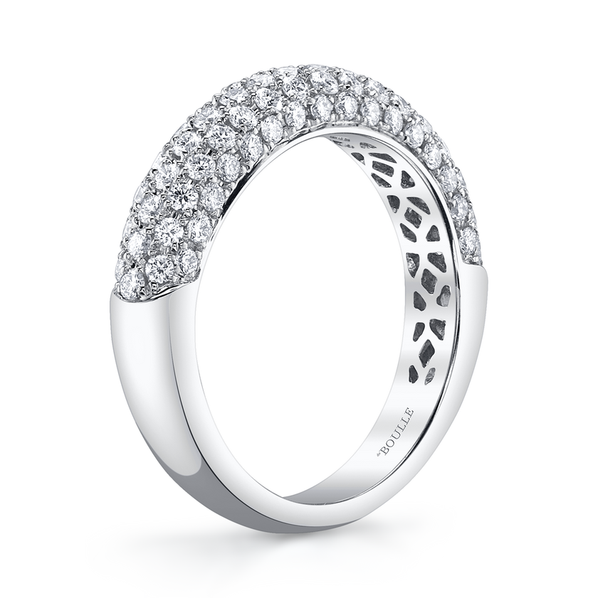 deBoulle Collection Posh Stackable Ring with Diamonds in White Gold