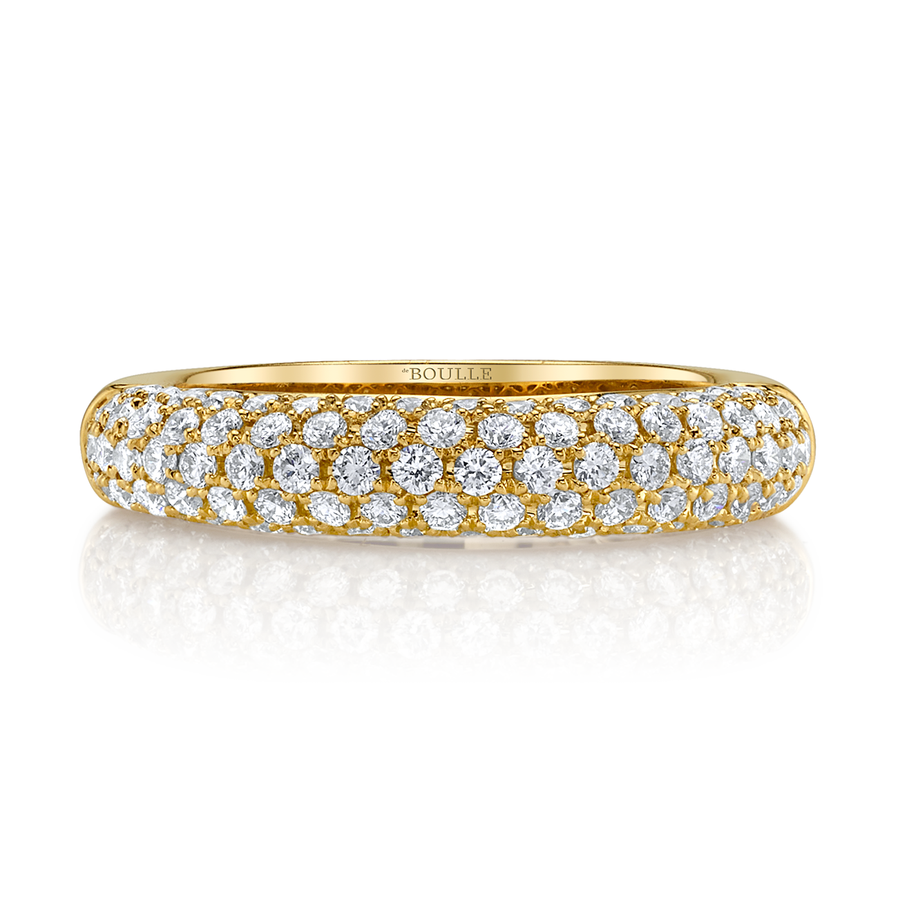 deBoulle Collection Posh Stackable Ring with Diamonds in Yellow Gold