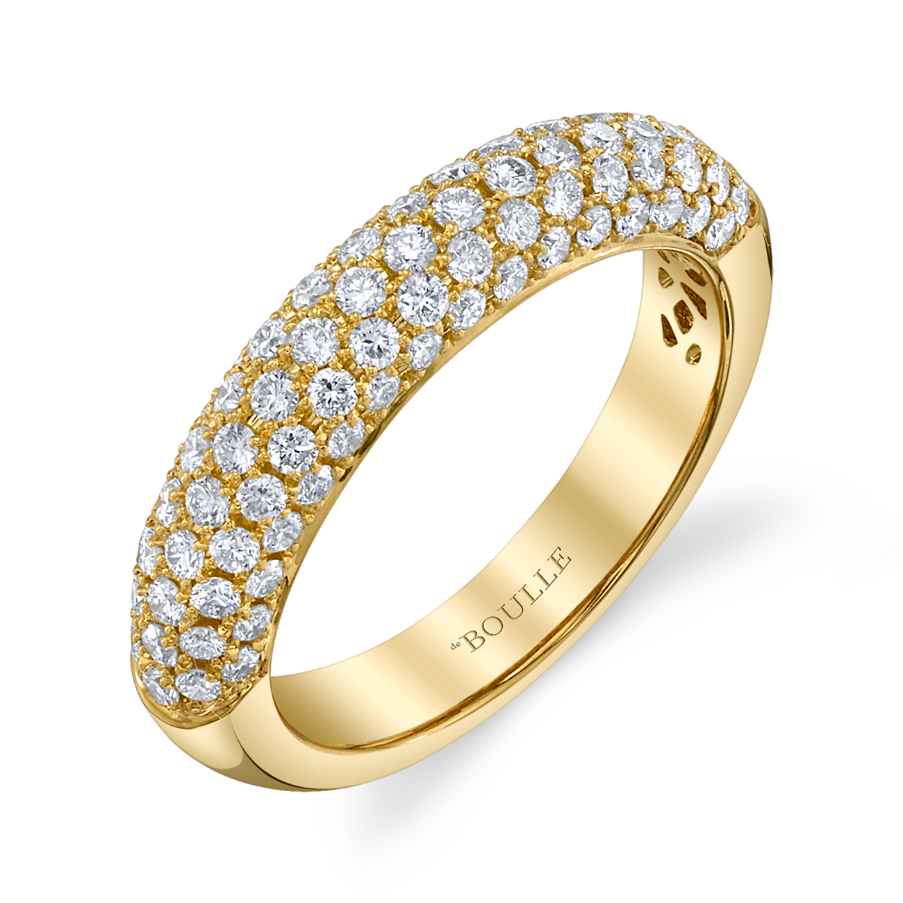 deBoulle Collection Posh Stackable Ring with Diamonds in Yellow Gold