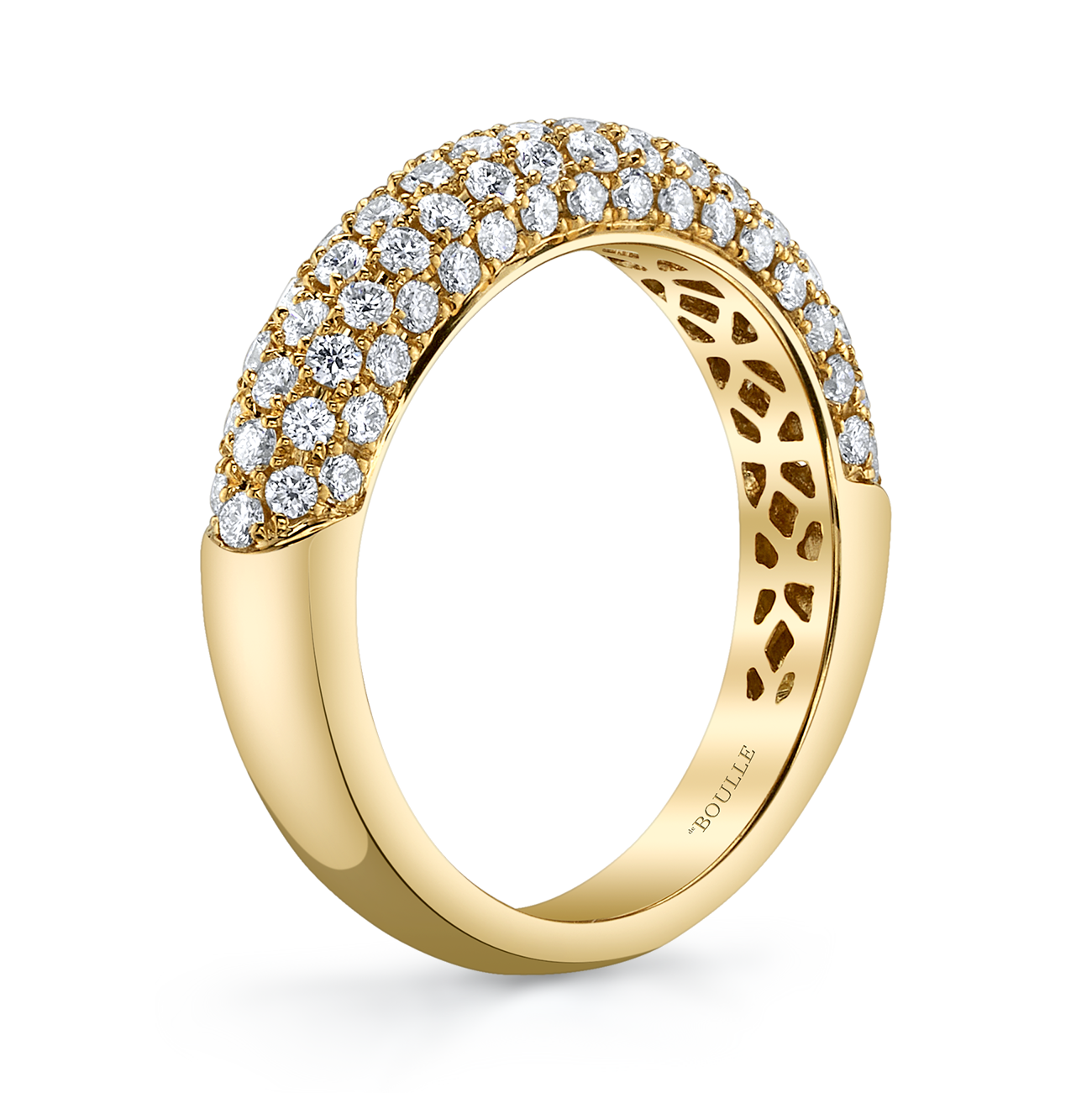 Posh Stackable Ring with Diamonds in Yellow Gold