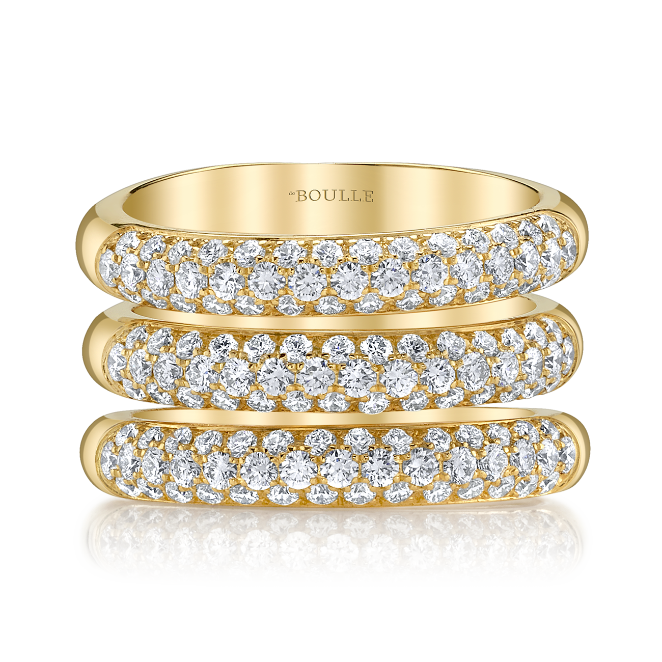 Posh Triple Stacked Bands in Yellow Gold