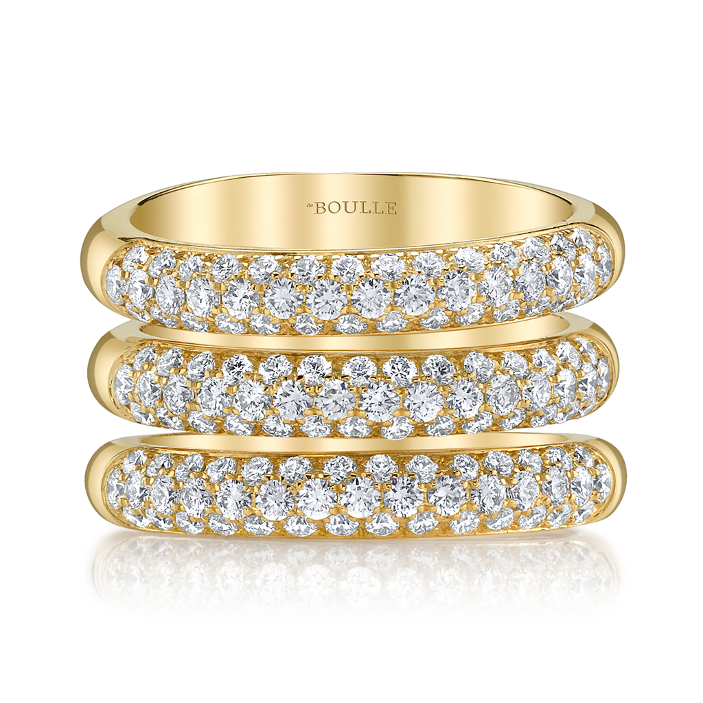 Posh Triple Stacked Bands in Yellow Gold