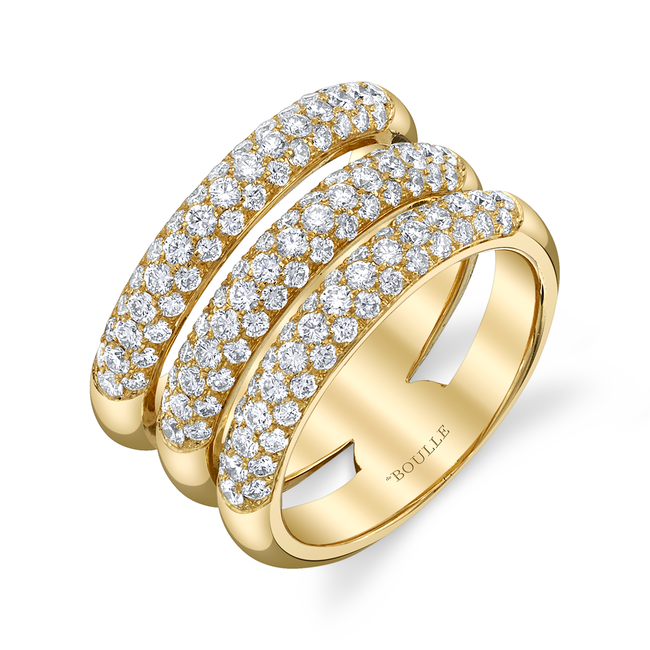 Posh Triple Stacked Bands in Yellow Gold