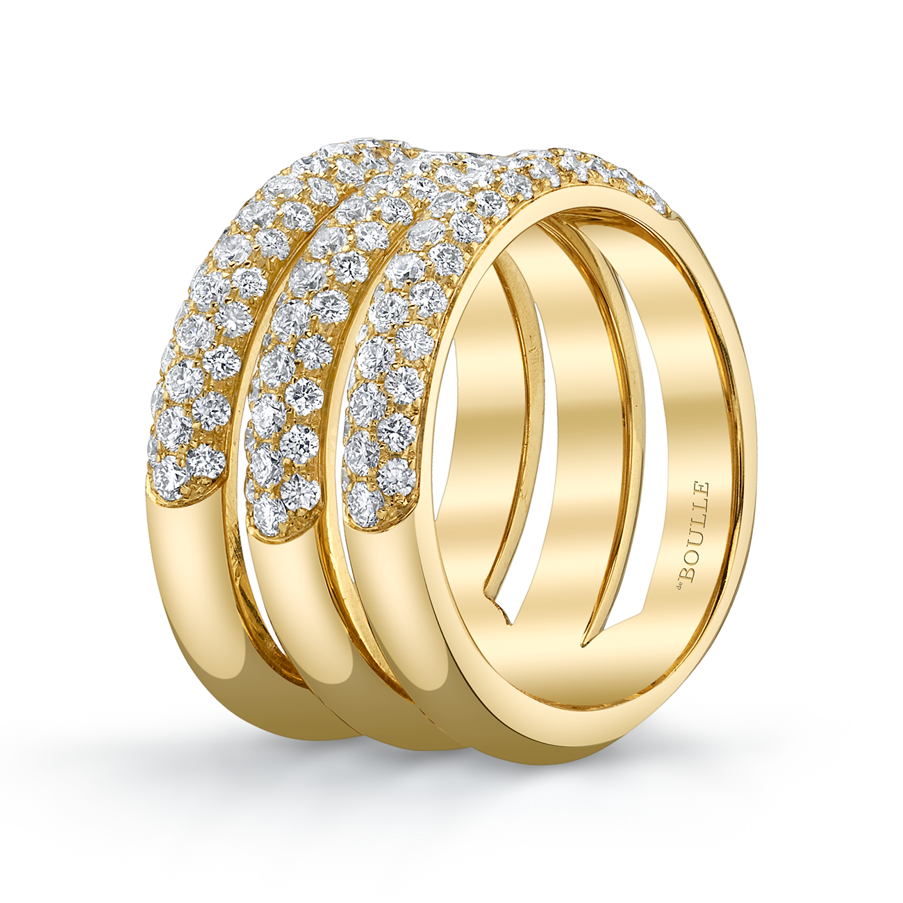 Posh Triple Stacked Bands in Yellow Gold