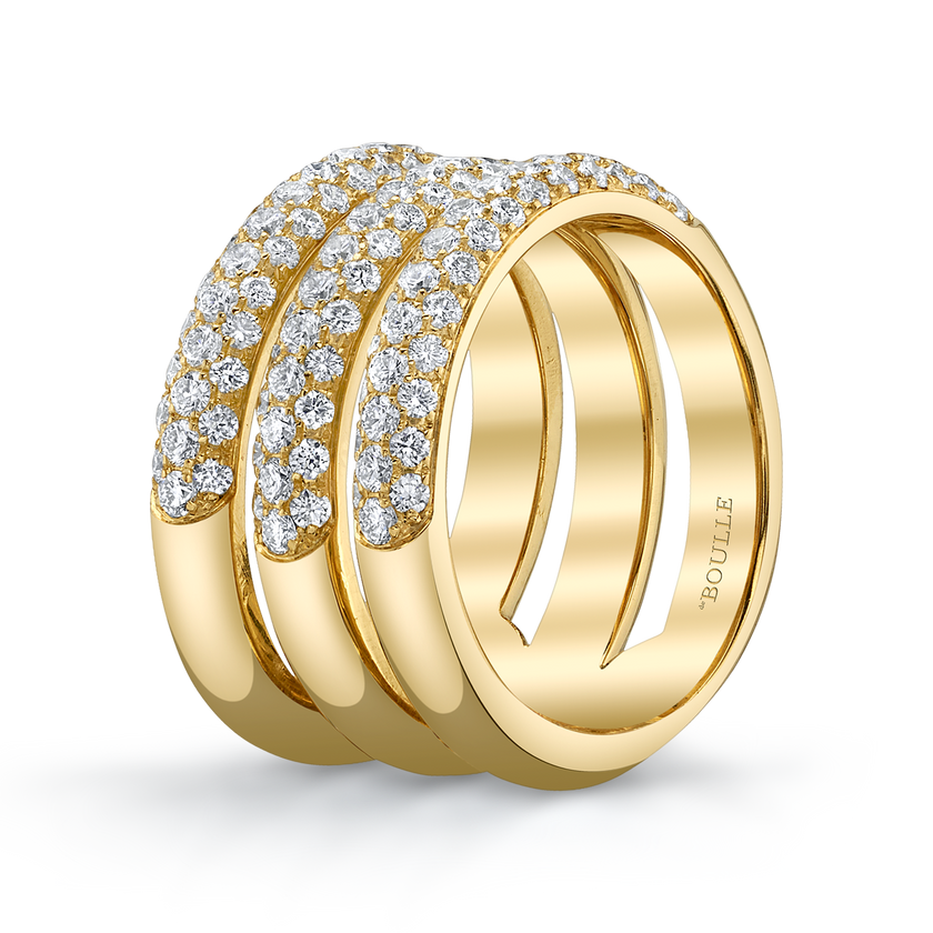 deBoulle Collection Posh Triple Stacked Bands in Yellow Gold