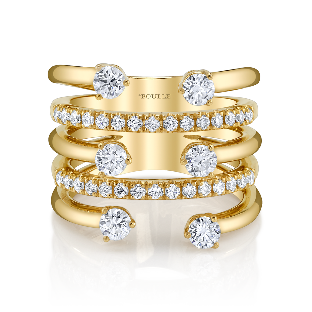 Three-Row Diamond Ring