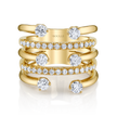 Three-Row Diamond Ring