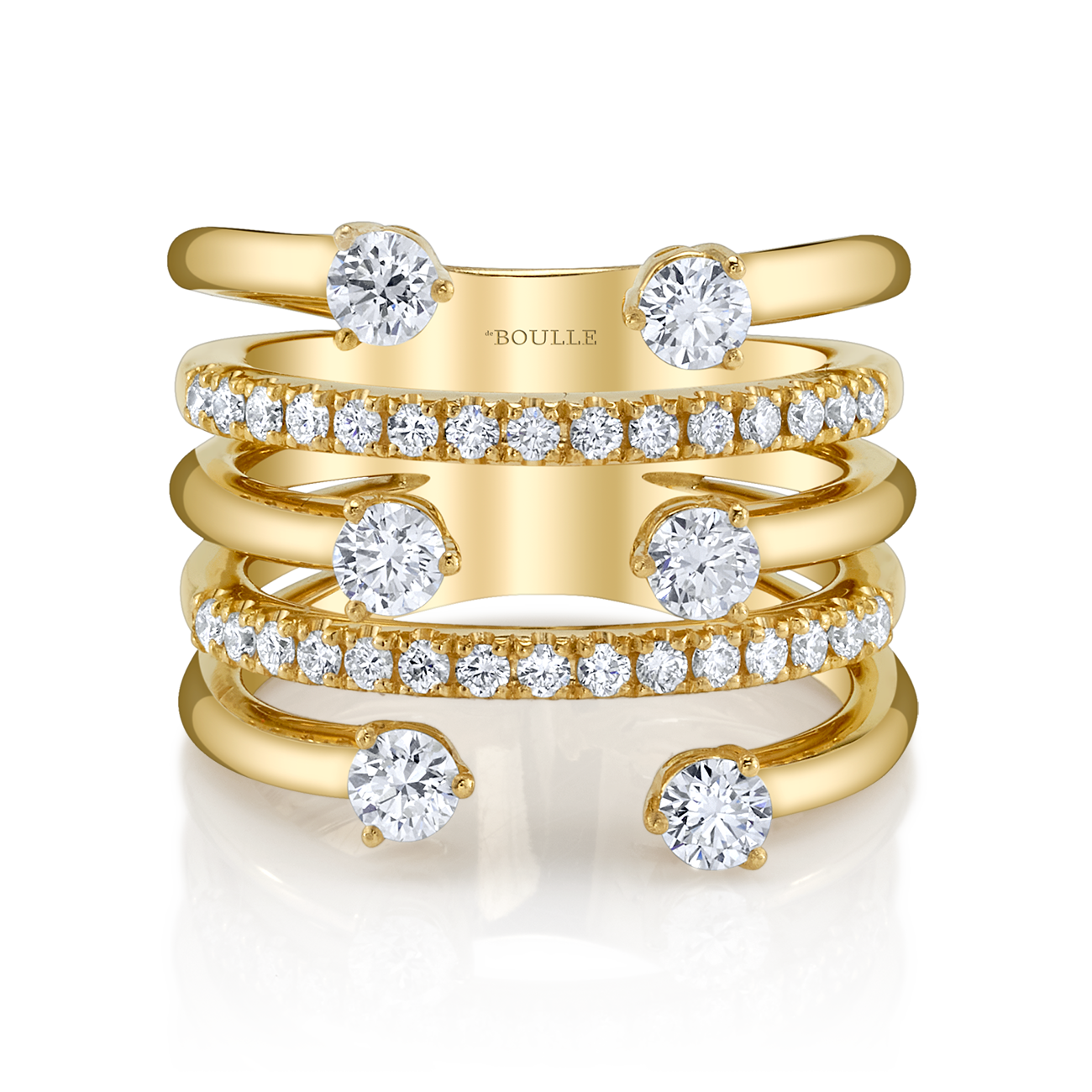 Three-Row Diamond Ring