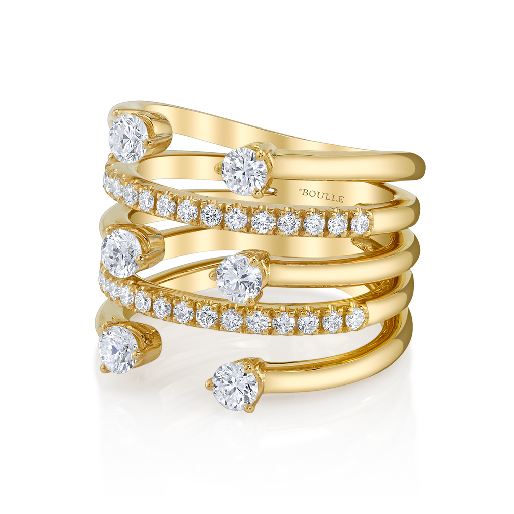 Three-Row Diamond Ring