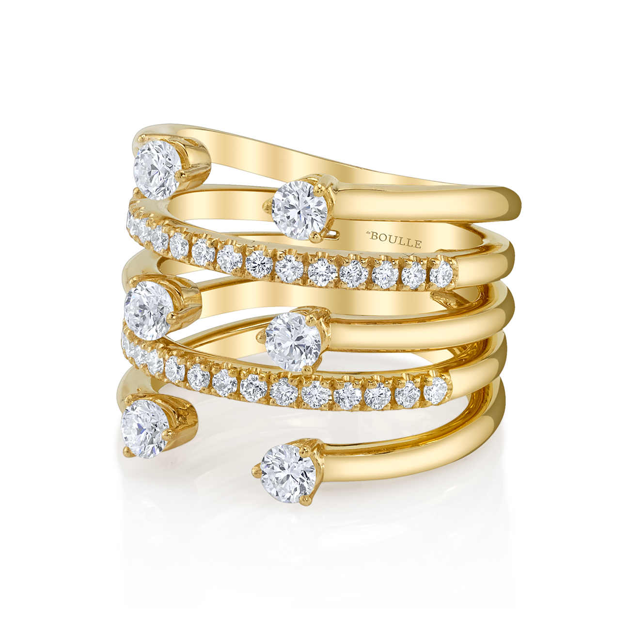 Three-Row Diamond Ring