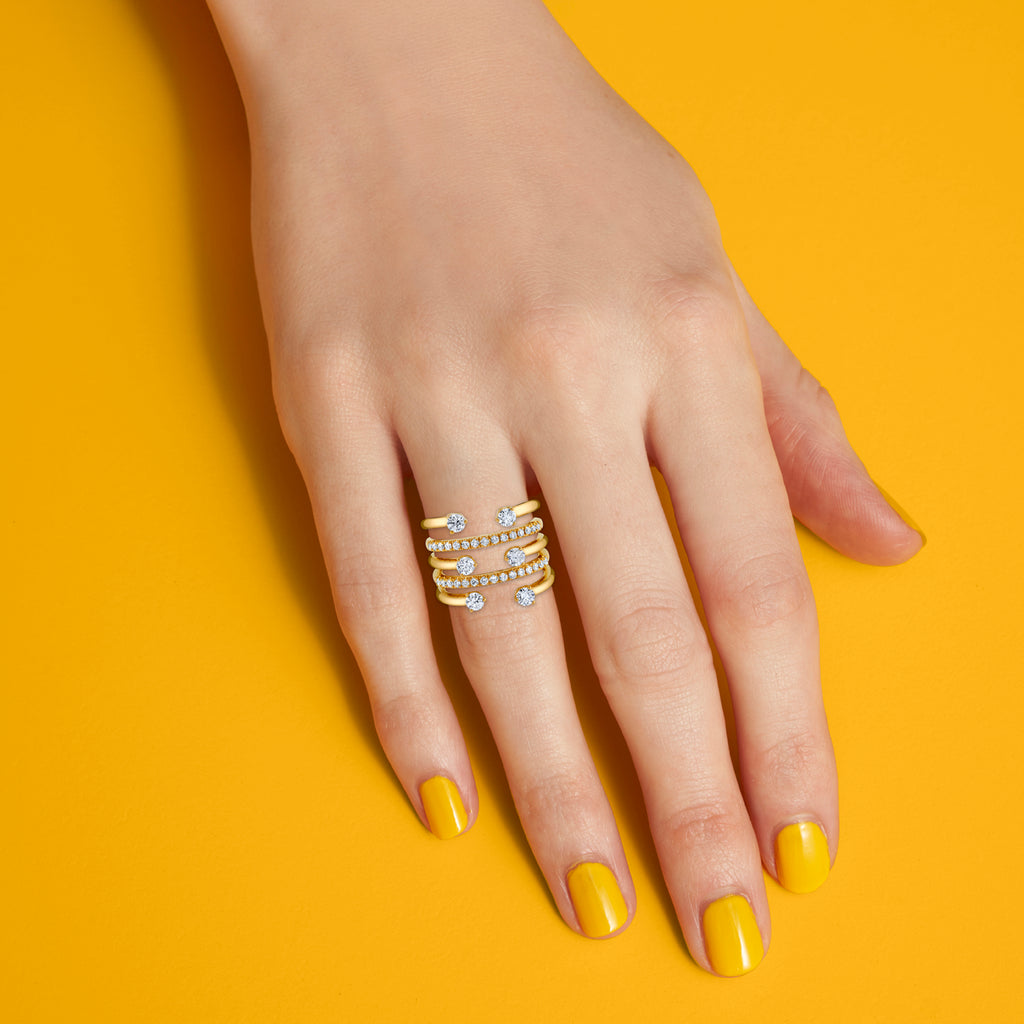 deBoulle Collection Three-Row Diamond Ring