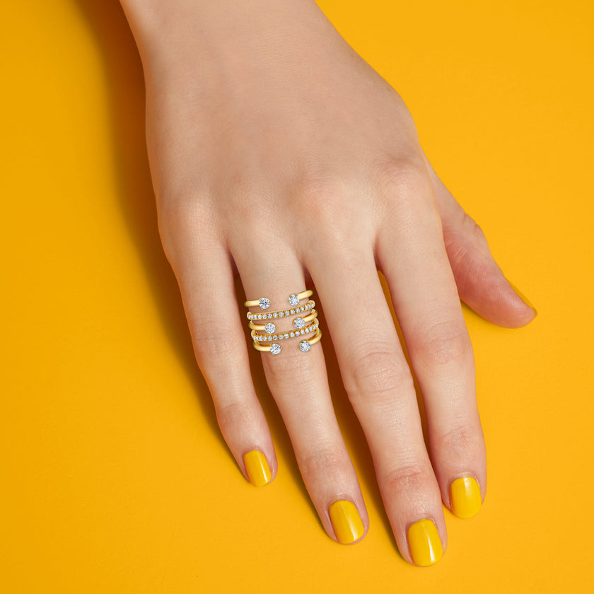 deBoulle Collection Three-Row Diamond Ring