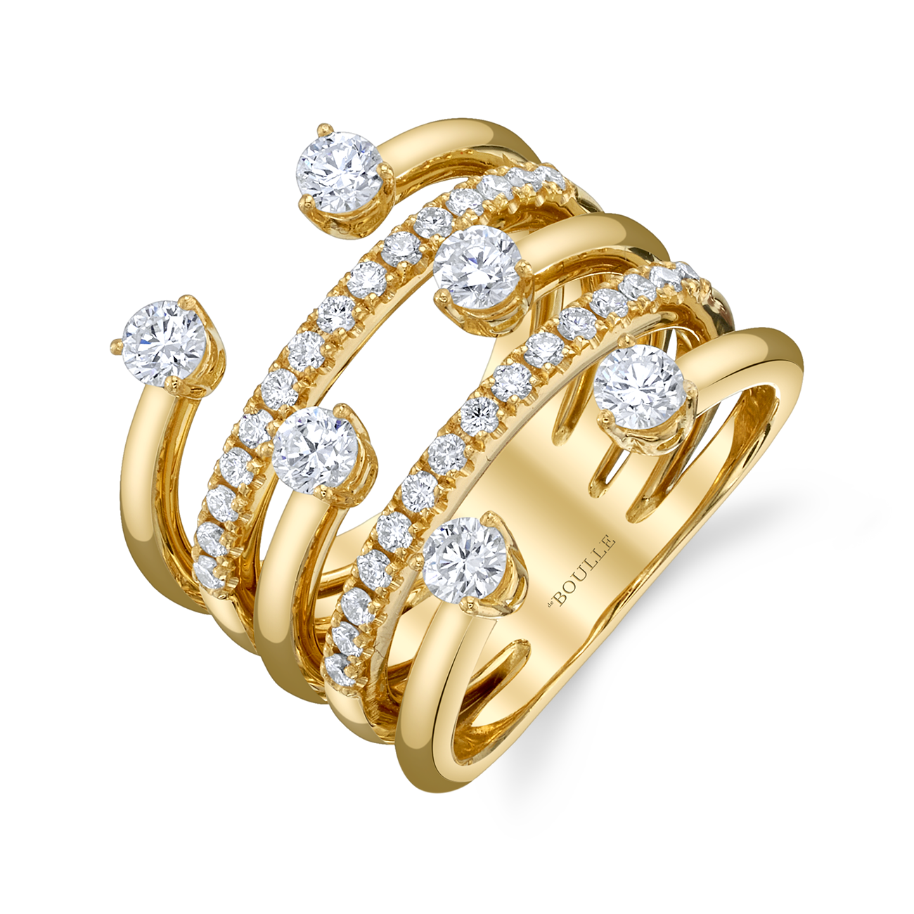 Three-Row Diamond Ring