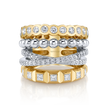 Modern Retro Band with Diamonds in Yellow Gold