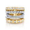 Modern Retro Band with Diamonds in Yellow Gold