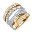 Modern Retro Band with Diamonds in Yellow Gold