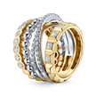 Modern Retro Band with Diamonds in Yellow Gold