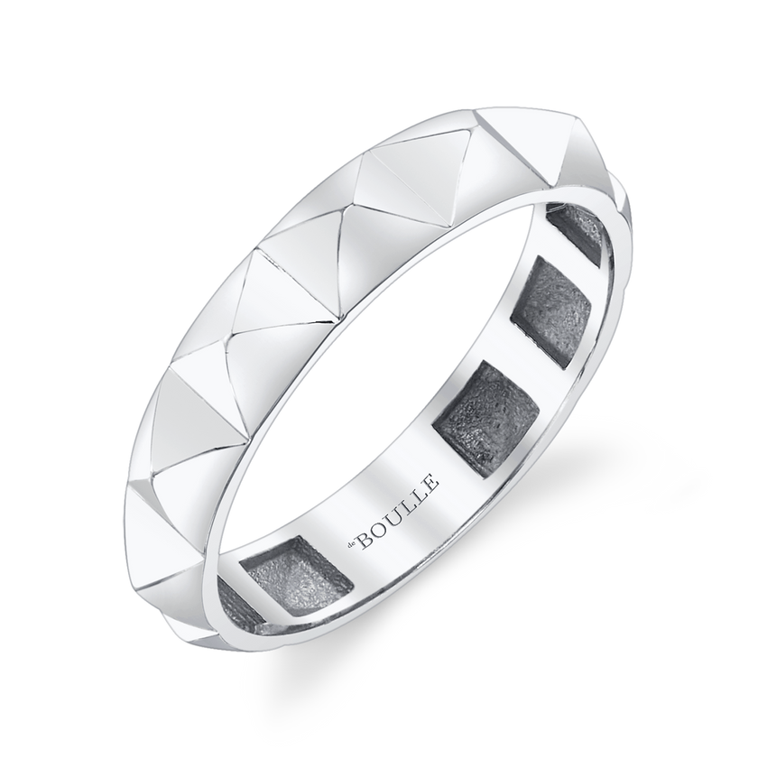 Pyramid Style Rings Wg Studded Pyramid Ring in White Gold – deBoulle Diamond & Jewelry