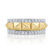 Studded Pyramid Ring with Diamonds