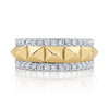 Studded Pyramid Ring with Diamonds