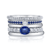 Cinq Ring with Sapphires and Diamonds